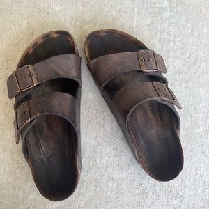 Birkenstock Arizona sandals - size 40 regular/wide, oiled leather, Habana color